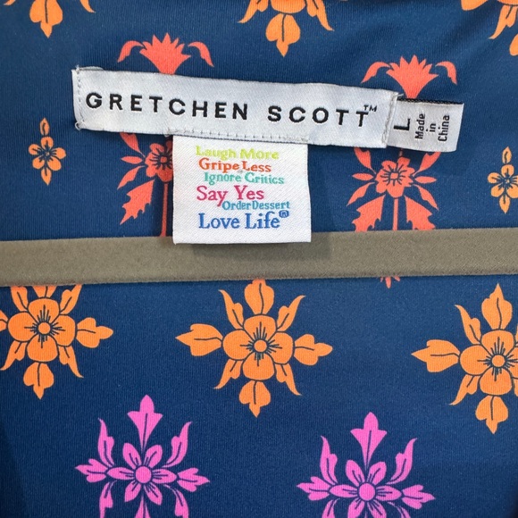 Gretchen Scott Blue Pink Haveli Ruffle RuffNeck Dress - Women’s Large - Picture 2 of 5